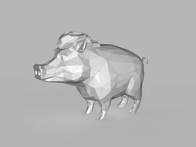 Wild Boar Low Poly Low-poly 3D model