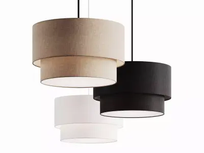 Modern Suspension Dual Drum Fabric Light 3D model