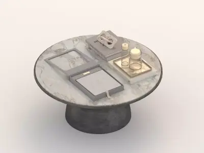 club table and decoration 3D model