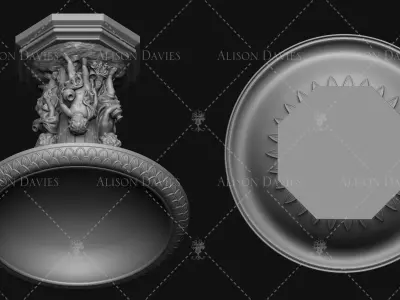 Cherub Fountain or Birdbath vase 3d printable OBJ  3D print model