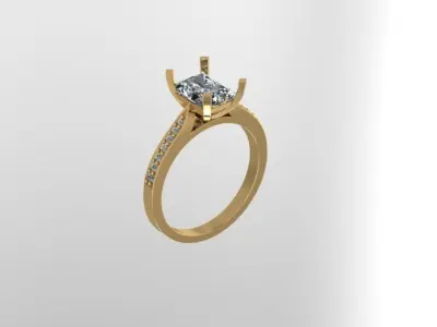 Engagement ring  3D print model 11