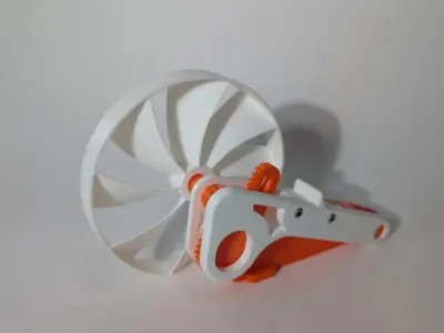 Squeeze Powered Flywheel Fan 3D print model