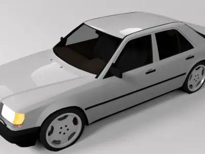MERCEDES W124 LOWPOLY Low-poly 3D model