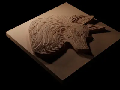 Jackal CNC 3d Print High Relief Sand Casting 3D print model