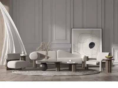 Modern Living Room - Luxury 3D Interior Design 3D model