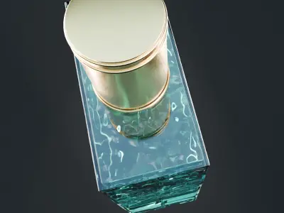 Perfume bottle turquoise 3D model Advertising 3D model