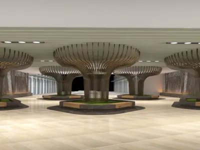 Sunken plaza aerocity 3D model