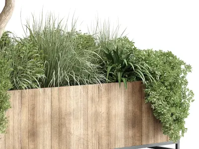 Box Plants on Stand  of houseplants indoor 192 3D model