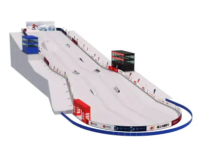 ski resort Low-poly 3D model