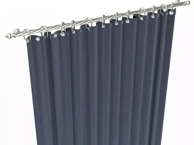 Cornice Classic Curtain 05 Chrome Low-poly 3D model