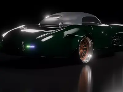 3d Model of Mercedes benz restomod newer Gullwing SL 300 Low-poly 3D model