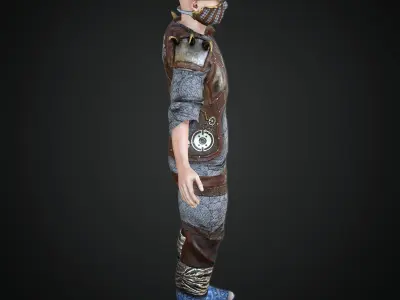  Steampunk rigged character Low-poly 3D model