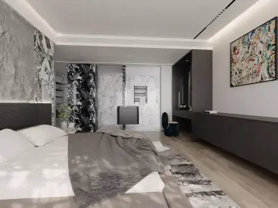 Luxury Modern Bedroom Suite 3D model