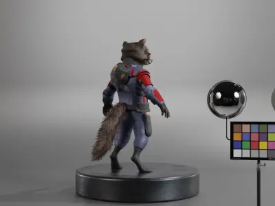 Rocket Raccoon Low-poly 3D model