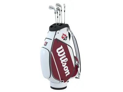 Wilson Golf Bag White Low-poly 3D model