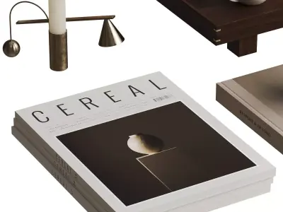 Decorative Set With Teapot and Art Books 3D model