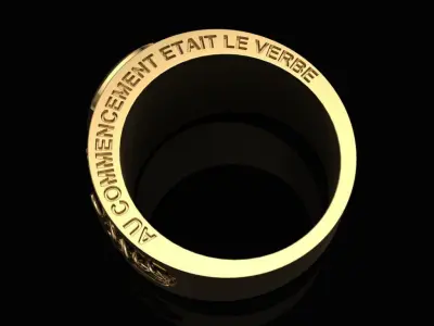 Caduceus medicine ring 3D print model