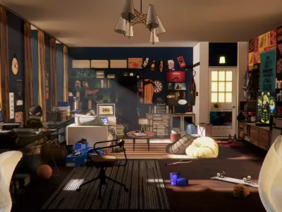 Living room 3D model 5
