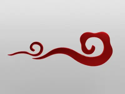 China Type Decoration Cloud v2 001 Low-poly 3D model