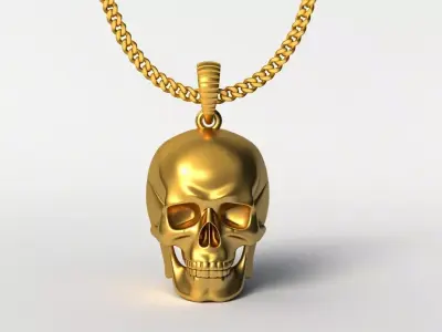 skull pendant charms - one inch pendant 3D print model