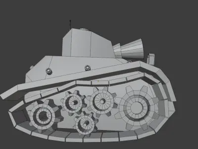 Stylized Low Poly Tank Low-poly 3D model
