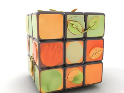 Leafy Puzzle Cube model pack Low-poly 3D model