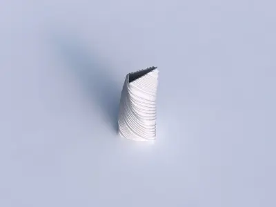 Vase twist tipped triangle with twisted extruded lines 3D print model