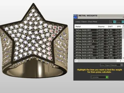 hiphop star ring  3D print model