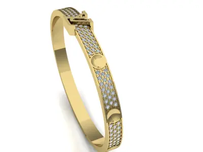 Louis Vuitton Pave Diamonds bangle 3D model