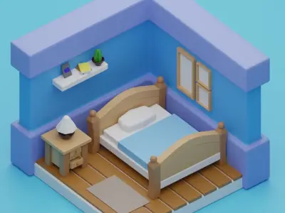 FREE ROOM WITH GOOD Design Free low-poly 3D model