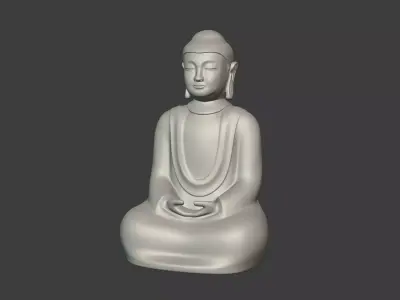 Buddha Statue - Meditation Figurine Low-poly 3D model