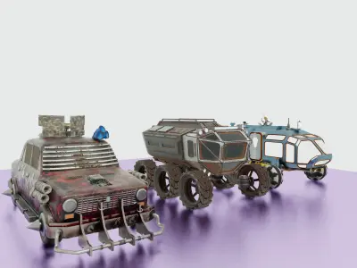 Fantasy War Vehicles Pack Low-poly 3D model