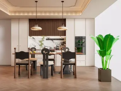 Dining room Dining interior Dining table 36 3D model