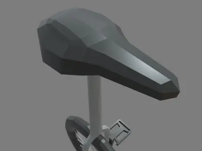 Low Poly Unicycle 01 Low-poly 3D model