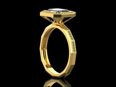 Emerald Ring N135 3D print model
