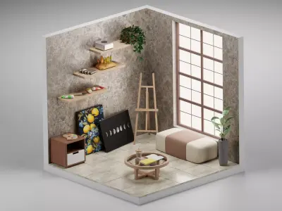 Art room interior 3D model