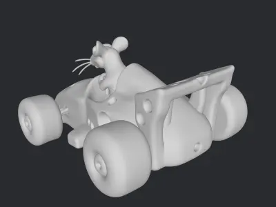 cheese f1 car and mouse 3D print model