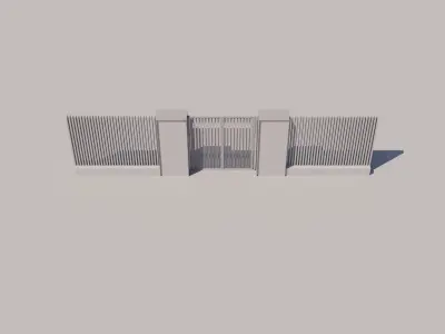  fence door wall 3D model