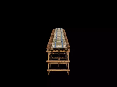 Wooden railway bridge 3D model