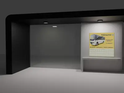 bus depot Low-poly 3D model