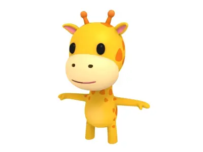 Rigged Giraffe 3D model