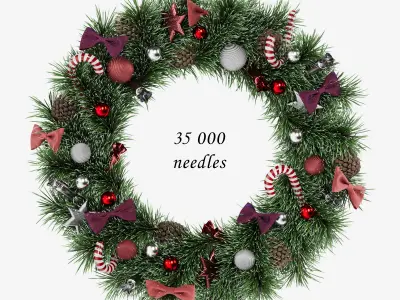 Christmas New Year Wreath 3D model