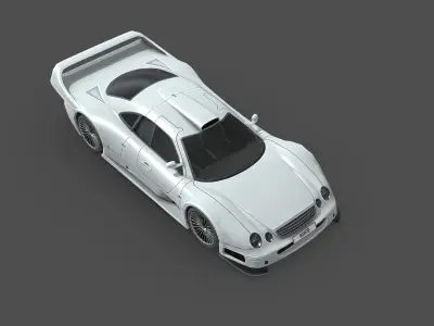 MercedesBenz CLKclass GTR AMG 1999 Low-poly 3D model