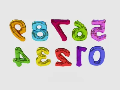  BALLOON NUMBER COLOR Low-poly 3D model