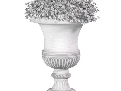 flowerbed of flowers in a classic vase for decoration Patio  3D model