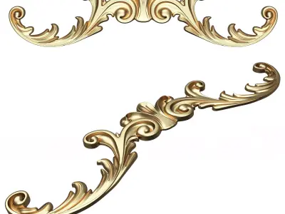 Carved Plaster Molding Decoration 031 Low-poly 3D model