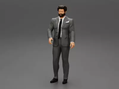 Man in Stylish and Affordable Wedding Suit 3D print model