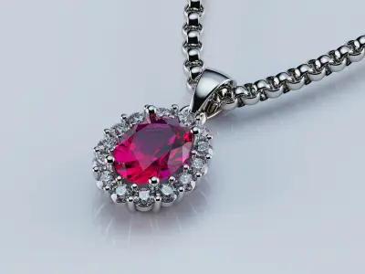 Beautiful pendant Oval 8x6mm 3D print model