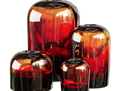 Decorative designer vases   bowls Low-poly 3D model