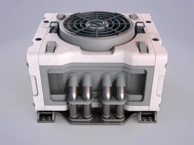 Sci-Fi air conditioner  Low-poly 3D model